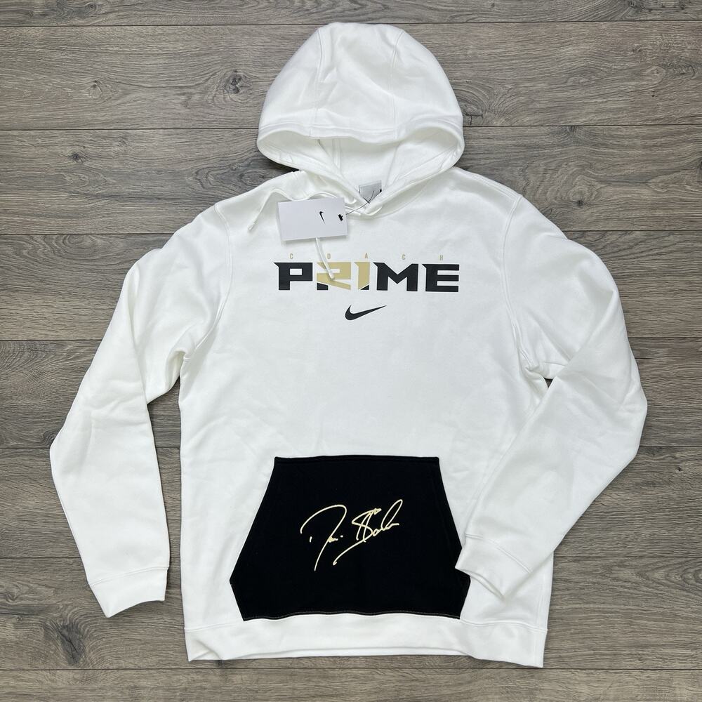 Nike Pullover Hoodie Deion Sanders Prime Sz 2XL Men White 2.0 Club Fleece